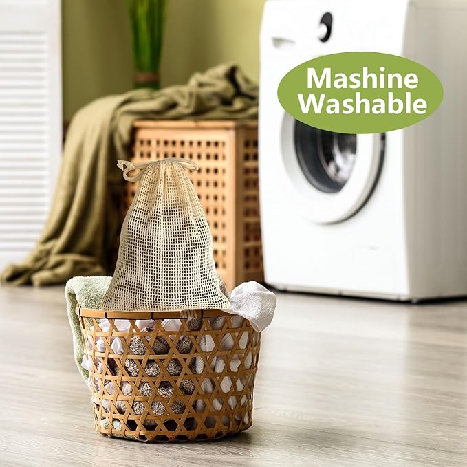 Reusable Cotton Rounds 16Pcs - 100% Natural Bamboo Cotton Pads for Face, Makeup Remover With Laundry Bag and Bamboo Holder (Gray)