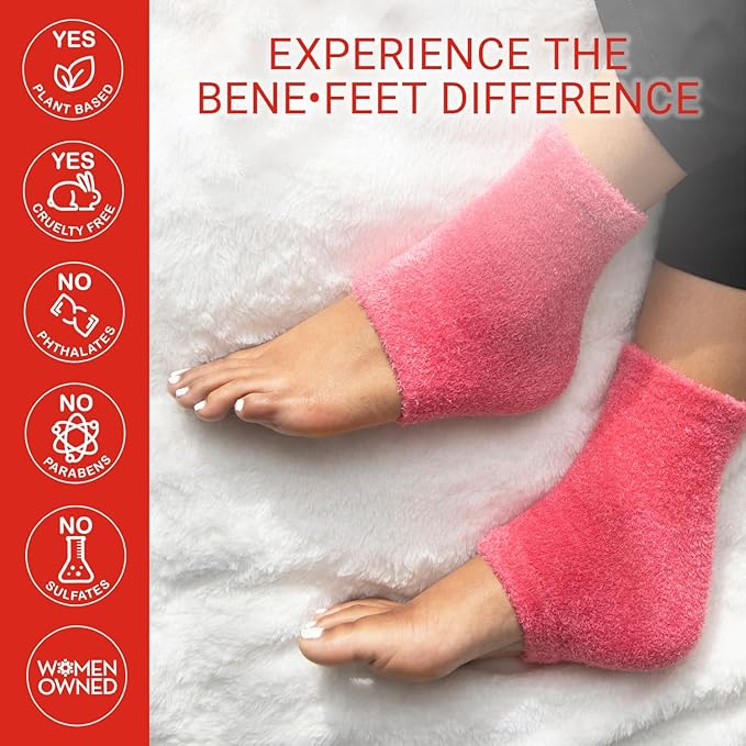 Benefeet Toeless Aloe Moisturizing Heel Socks 3 Pack - Effective Overnight Foot Rejuvenation, Targeted Hydration to Soften Dry Skin, Infused w/Coconut Oil, Aloe + Jojoba Seed Oil, 1 Pair (3 Pack)