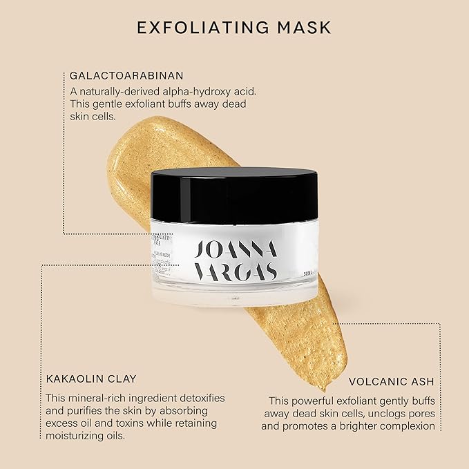 Joanna Vargas Exfoliating Face Mask for Women - Skin Exfoliator for Face, Pore Cleaner & Smooth Uneven Texture - Purifying Facial Exfoliator for Glowing Skin - 50 ml