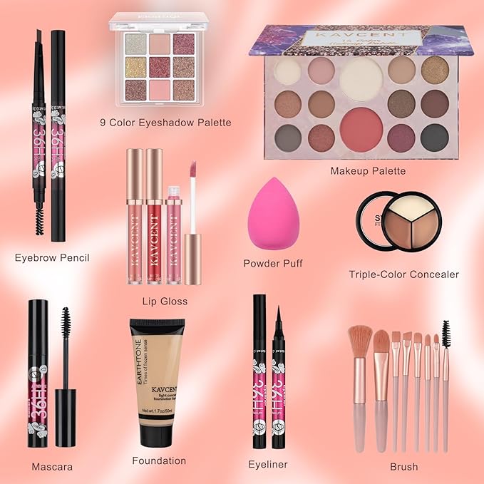 Makeup Set for Teens Makeup Kit for Women Full Kit Eyeshadow Palette Foundation Makeup Gift Set for Women Teen Girls Christmas Makeup Kits for Teens 13-15