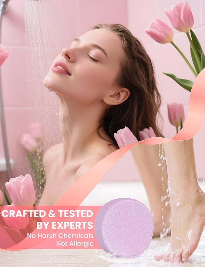 Shower Steamers Aromatherapy, 8 Pack Shower Bombs for Relaxation and Stress Relief, Natural Essential Oils Spa Gift Set for Women, Birthday Gifts, Self Care & Home Spa Experience