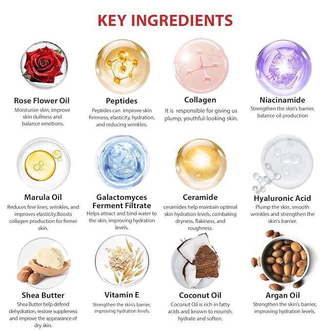 Christmas Gifts for Women, 33 Pcs Rose Facial Skin Care Set, Bath & Body Spa Set, Hydrogel Mask, Makeup Bag, Face Serum, Necklace, Parfume, Bath Bomb, Mother Day, Valentine's, Birthday,Baby Shower