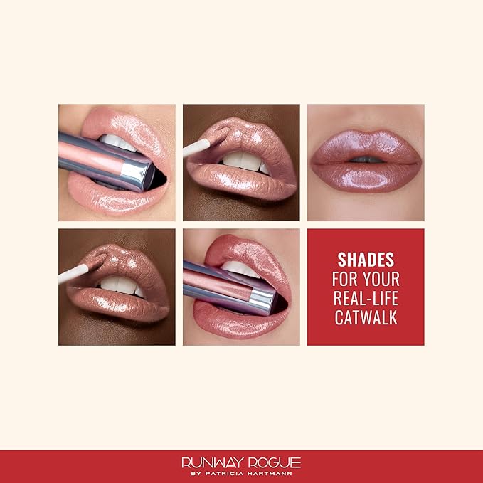 Runway Rogue LuxGloss Lip Gloss, High-Pigment Shimmery Muted-Rose Lip Gloss, ‘Strike a Pose’