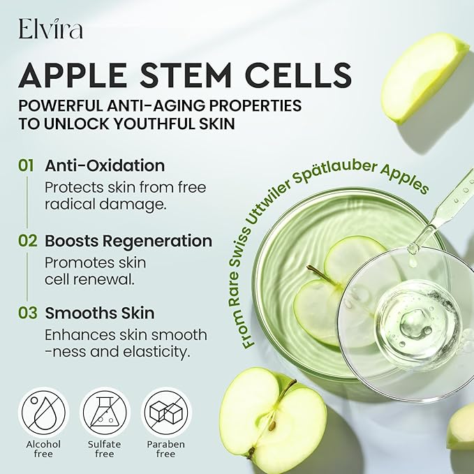 Elvira Retinol Anti Aging Face Moisturizer- Collagen Cream With Stem Cell & Hyaluronic Acid, Instant Face Lift Cream for Skin Tightening and Firming, Wrinkle Smoother for Women & Men, 1.85 Fl Oz