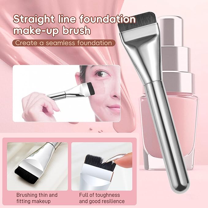 Makeup Mixing Palette with Foundation Brush and Spatula, Stainless Steel Makeup Palette Tray Mixer Nail Art Palette Mixing Tray