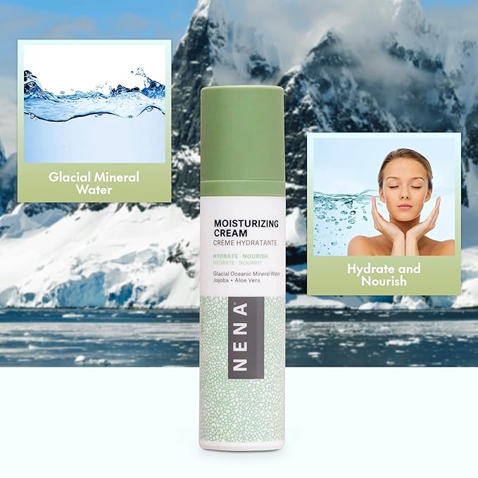 NENA Skincare Moisturizing Cream - Face Moisturizer - Gluten Free Face Cream with Shea Butter and Aloe Vera for Dry and Sensitive Skin - 1.4 oz