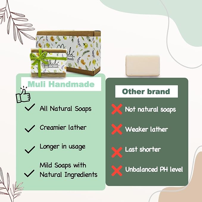 Natural Handemade Bar Soap for Men and Women with Essential oils, Scented Bar Soaps for Bath, Fragrance Gift Set (Pack of 3) Artemisia Argy