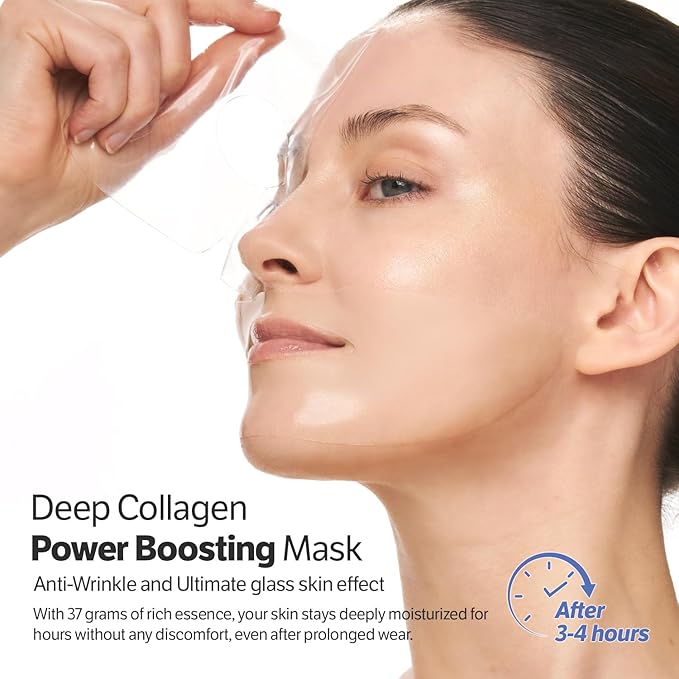 SUNGBOON EDITOR Deep Collagen Boost Set | Collagen Face Mask & Serum for Face, Real collagen 2,160,000ppb, Volufiline, Glass Skin, Skin Elasticity, Volumizing, Korean Skin Care, 37gx4ea & 1.01fl.oz
