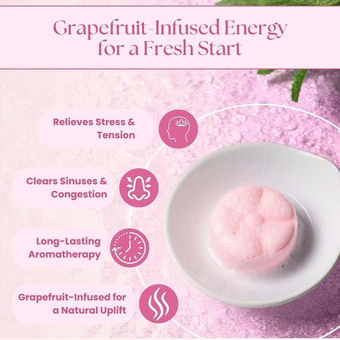 TLG Revitalize Shower Steamers Aromatherapy 7 Pack – USA Made with Menthol, Grapefruit, Bergamot & Tea Tree Essential Oils – Long-Lasting Citrus Shower Bombs – Gift for Men & Women