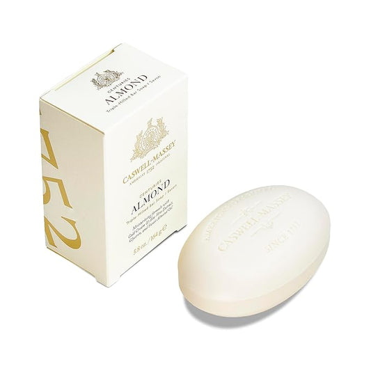 Caswell-Massey Almond Natural Bar Soap for Men & Women, Moisturizing Body Soap Bar for All Skin Types, Made with Essential Oils & Plant-Based Formula for Soft Skin, Made in USA, 5.8 oz
