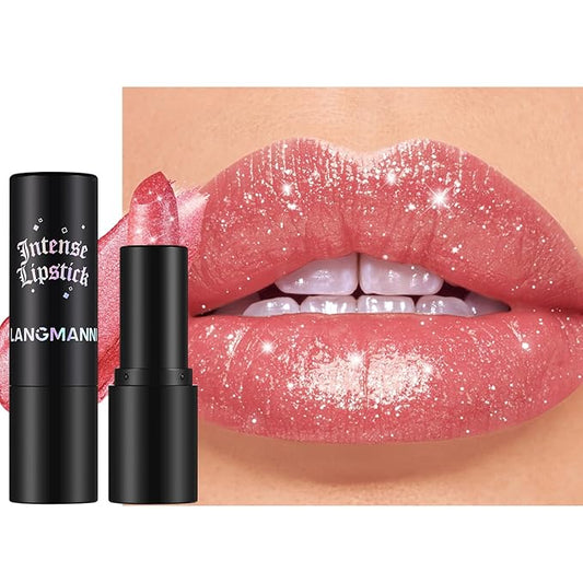 Jolilab Sparkling Lip Gloss Long Lasting Waterproof Moisturizer Lip Balm Glitter Shimmer Metallic, Diamond Shiny Bold Glow Goth Lipstick for Women Girls, Non-sticky (1, 05#)