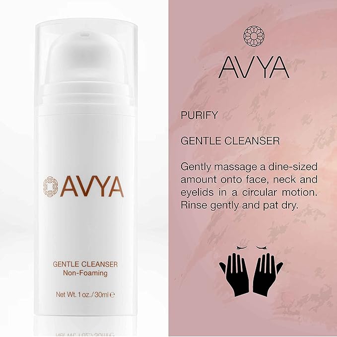 Avya Skincare Discovery Starter Set | Anti-Aging | Gentle Cleanser (15ml) + Anti-Aging Power Serum (10ml) + Eye Bright Cream (5ml) + Night Moisturizer (10ml)