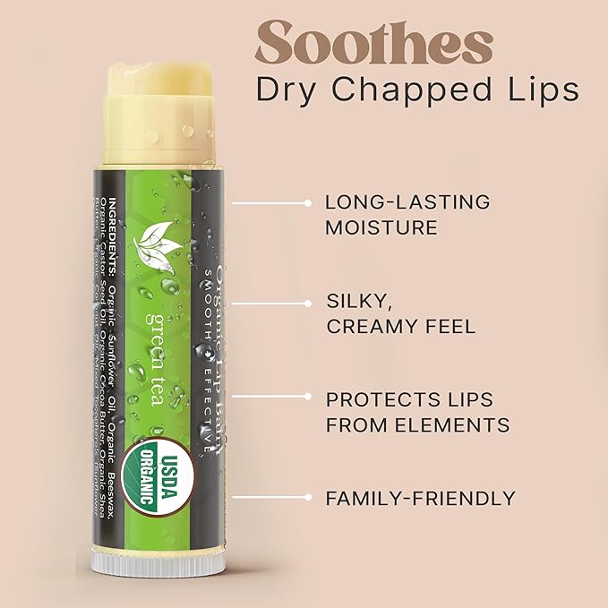 USDA Organic Lip Balm - USA Made with Natural Ingredients, Stocking Stuffers for Teens, 12 Pack Multi Flavor Lips Moisturizer, Beauty & Birthday Gifts, Moisturizer Chapstick Bulk Care for Dry Lips