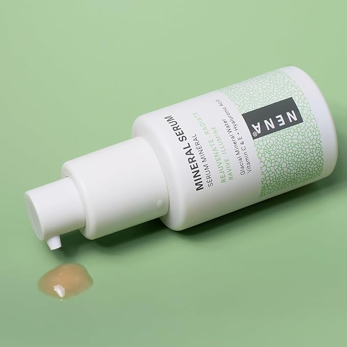 NENA Skincare Mineral Serum - Vitamin C Serum with Hyaluronic Acid - Face Lotion for Deep Hydration, Firmness and Elasticity - All Skin Types - 1 oz