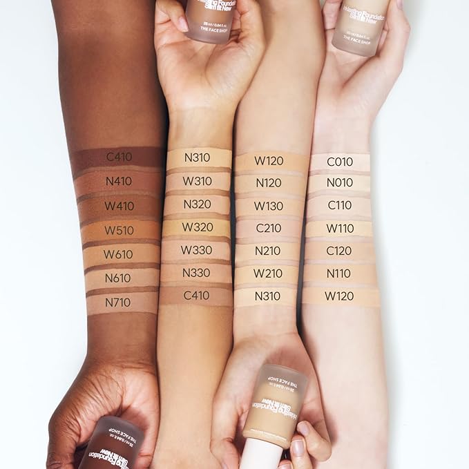 THE FACE SHOP Ink Lasting Liquid Foundation, Full Coverage, 72‑Hour Wear Semi‑Matte Finish, Makeup with Bakuchiol, W310 Caramel, 0.84 Fl. Oz.