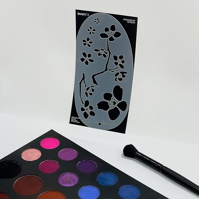 Stencil1FX - Cherry Blossom Eye Makeup Stencil - Fairy Renaissance Elven Princess - for Costumes, Dress Up, Halloween, Cosplay, Arts, Face Painting
