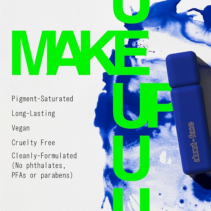 about-face Matte Fluid Eye Paint No Queens Blues– High-Pigment Liquid Eyeshadow, Long-Lasting, No-Budge Matte Finish, Vegan & Cruelty-Free (Primary Blue)