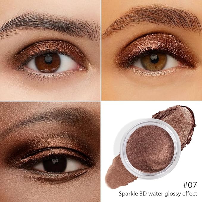 Dark Brown Mousse Shimmer Monochrome Eyeshadow, Neutral Matte Cream Monochrome Eye Shadow Pallette, Long-Lasting Waterproof Blendable sombras para ojos, Mini Eyeshadow(07#, Pack of 1)