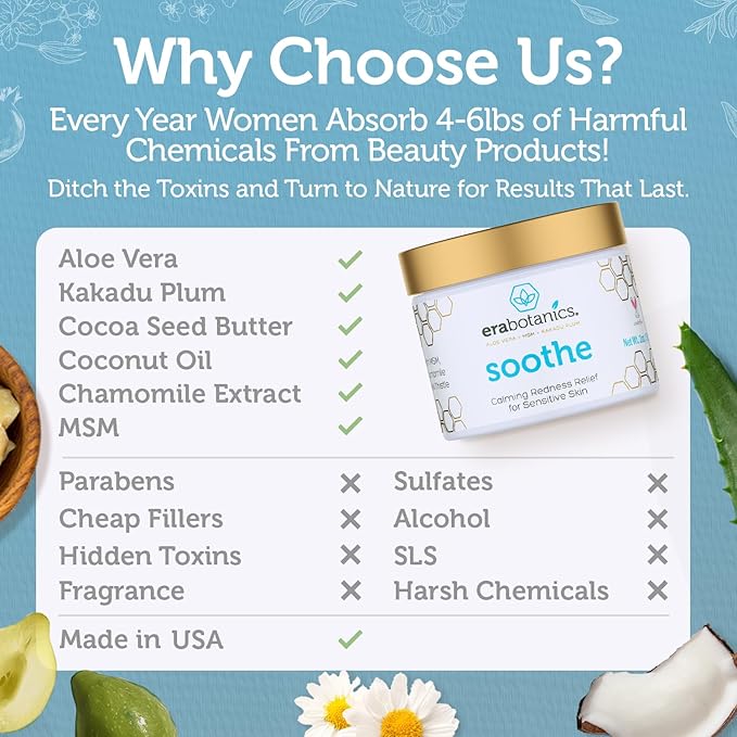 Era Organics Redness Relief Cream & Face Wash – Soothing Anti-Redness Moisturizer + Manuka Honey Face Wash for Sensitive Skin – Calming Face Care Bundle for Redness, Dryness & Irritation