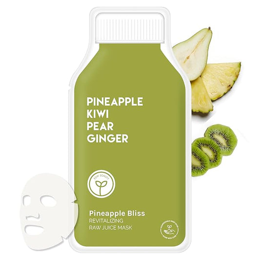 ESW Beauty Pineapple Bliss - Revitalizing Raw Juice Face Mask - Brightening with Pineapple, Kiwi, Ginger & Pear for Dull, Uneven Skin - Enhances Radiance & Smoothness