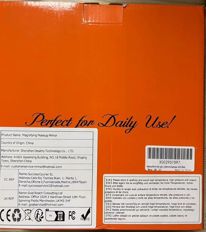 B Beauty Planet Makeup Mirror with Lights, Lighted Magnifying Mirror 30X with 3 Lighting and Adjustable Brightness, 2-Sided Height Adjustable Vanity Mirror for Bathroom, Gifts for Women Black