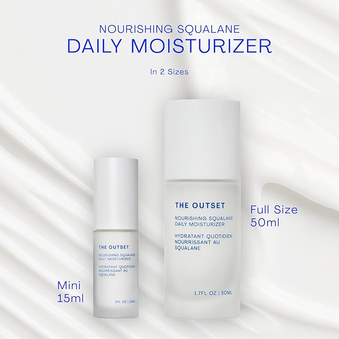 The Outset Nourishing Squalane Daily Moisturizer - Gentle Fragrance Free Non-Comedogenic Cream - Barrier Repair, Hydrating - Clean, Vegan, Gluten Free - All Skin Types, Sensitive Skin - 1.7FL OZ
