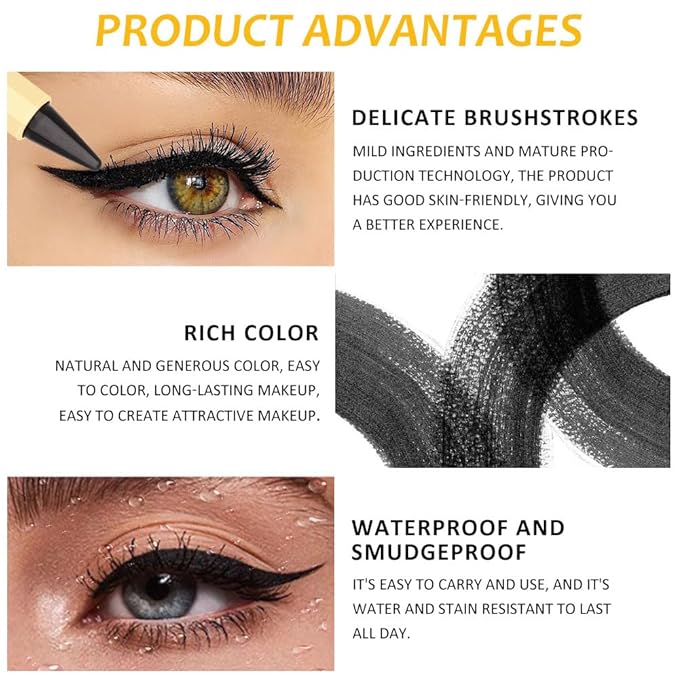 evpct 1Pcs Black Gel Eyeliner Pencil Eye Black Face Paint Stick Makeup Set Waterproof Matte Cream Crayon Eyeliner Pencil Set Cat Eye Liners Eyeshadow Guide delineador de ojos contra el agua