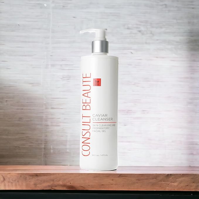 Consult Beaute - Caviar Facial Cleanser - Gentle Face Wash and Makeup Remover - Gel to Foam - Skin Hydrating Lime Pearl Caviar - Aloe - Bergamot Fruit Oil - Dry, Normal and Oily Skin 16 Fl Oz