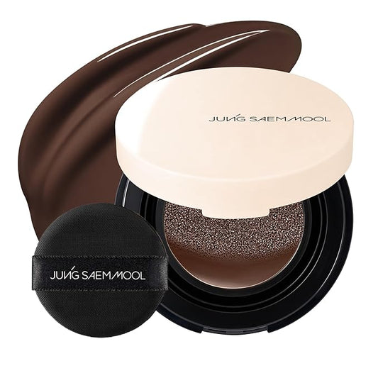 JUNG SAEM MOOL Essential Skin Nuder Cushion Mini 45N Espresso 0.17 Fl Oz, Natural Radiant Finish Cushion Foundation with Buildable Coverage, Lightweight Texture, Korean Foundation Makeup