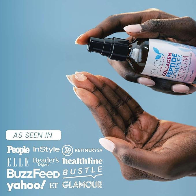 Collagen Peptide Serum for Face – Anti Aging Facial Treatment with Peptides & Hyaluronic Acid – Gentle Formula for Sensitive Skin, Microneedling Pen, Derma Roller, Skin Firming & Hydrating (2 Oz)