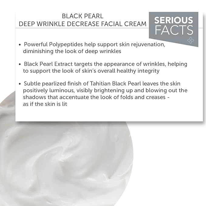 Serious Skincare Black Pearl Deep Wrinkle Decrease Face Moisturizer to Reduce Appearance of Lines & Wrinkles - Anti Aging Cream For Face & Neck with Hydrating Peptides & Caviar Extract - 1.7 oz.