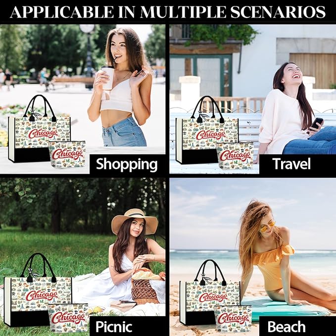 Seattle Italy Chicago New York Las Vegas Paris Gifts for Women Canvas Tote Bag Mother's Day Gifts for Women