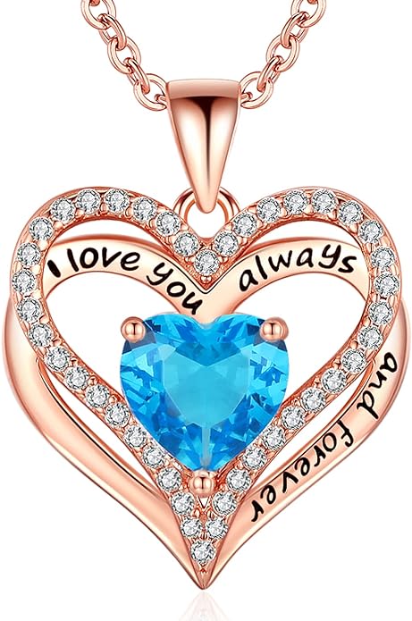 S925 Sterling Silver Necklace for Women, Wife Jewelry Rose Gold, Mom Birthday Valentines Mothers Day Gifts, Girlfriend Necklaces, Daughter Heart Jewel, Anniversary for Her