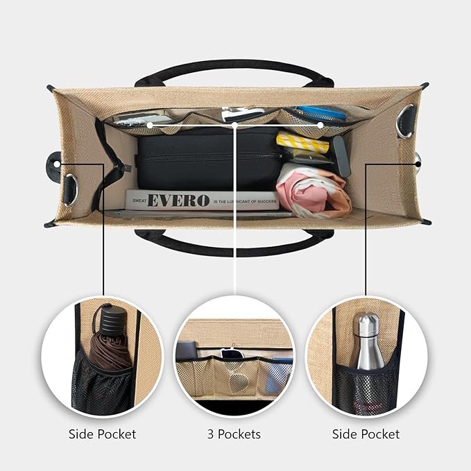 TOPDesign Personalized Initial Canvas Tote Bag, for Wedding, Birthday, Beach, Perfect Gifts for Women, Mom, Teachers, Friends