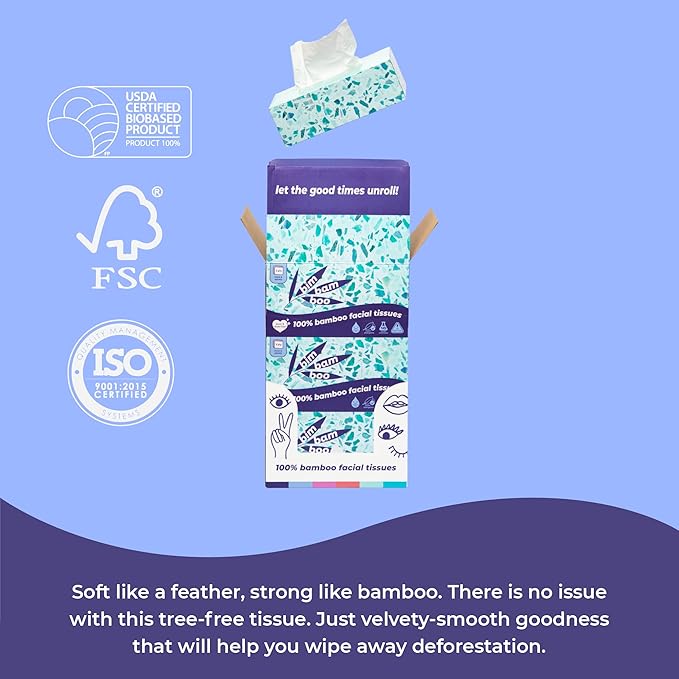 Bim Bam Boo | 3-Ply 130 Sheet/Package Facial Tissue 6 Pack