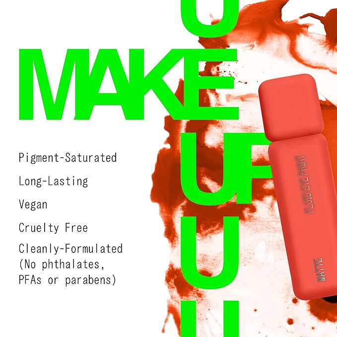 about-face Matte Fluid Eye Paint Spectre – High-Pigment Liquid Eyeshadow, Long-Lasting, No-Budge Matte Finish, Vegan & Cruelty-Free (Bright Red/Orange)