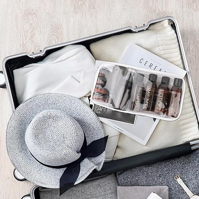 Cosywell Travel Bottles for Toiletries 10PCS TSA Approved Shampoo and Conditioner Bottles Leakproof Plastic Spray Bottle Refillable Travel Containers for Cream Lotion Rose Water