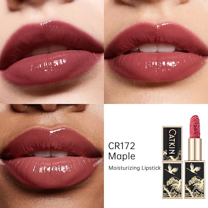 Catkin Moist Lipstick Hydrating High Impact Color Infused with Vitamin E and Avocado Oil Smooth Soft Texture Long Lasting Glow Finish 172