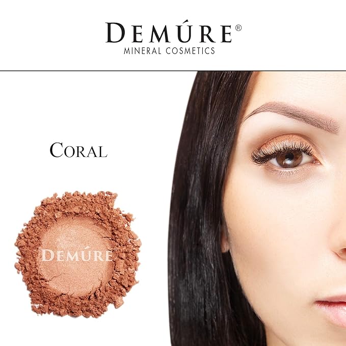 Demure Mineral Make Up Eye Shadow (Coral), Shimmer Eyeshadow, Loose Powder, Glitter Eyeshadow, Eye Makeup, Professional Makeup