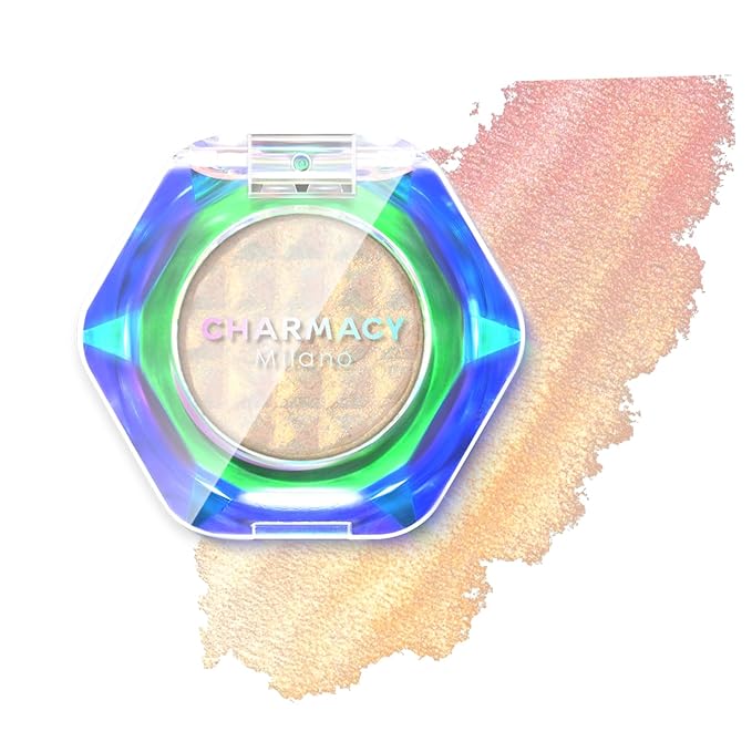 CHARMACY Multichrome Glitter Eyeshadow, Intense Pigmentation Chameleon Sparkling Eyeshadow, Bright Highlighter Duochrome Eye Make Up, Multi-Reflective Finishes Glitter Metallic Eye Makeup #03