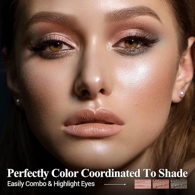 6PCS Cream Eyeshadow Stick Makeup Sets, Neutral Red brown Eyeshadow Pencil,Metallic And Matte Shimmer Eye Shadow Eye Brightener Stick Pencil Crayon, A06-Pink Neutral