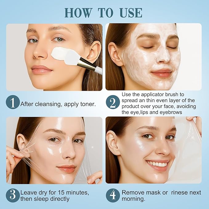 ISTON Collagen Night Wrapping Mask for Glass Skin - Elasticity& Hydration Boost,Reduces Dullness&Radiant Skin| Easy Peel-Off Collagen Face Mask Skin Care