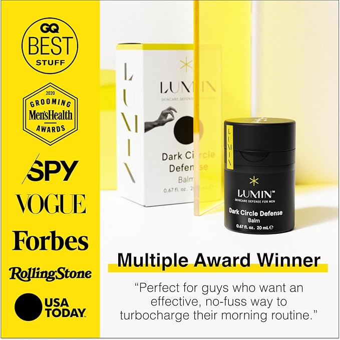Lumin Men’s Dark Circle Defense Balm – Hydrating Eye Cream with Caffeine & Niacinamide, Korean Skincare for Men, Reduces the Look of Puffiness, Fine Lines & Dark Circles, Daily & Night Use, 20ml