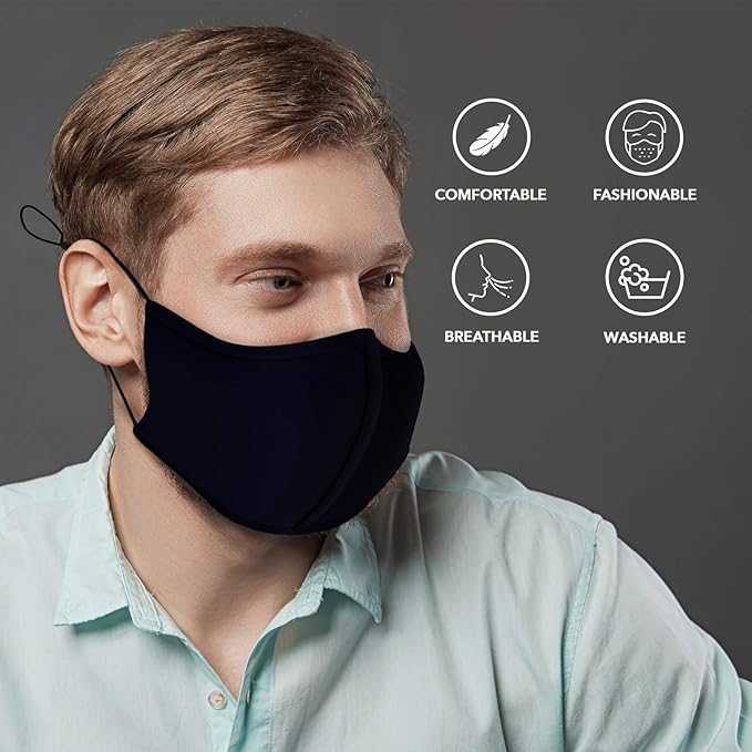 TUFF Face Mask Adult XL Large Size 3 Pack- C Shaped Design Making Breathing Easier