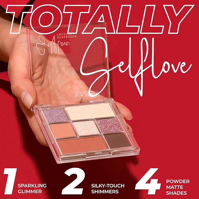 SELFLOVE Eyeshadow Palette 401 8.5g - Matte & Glitter, Shimmer, Blendable Formula, Vegan & Cruelty-free