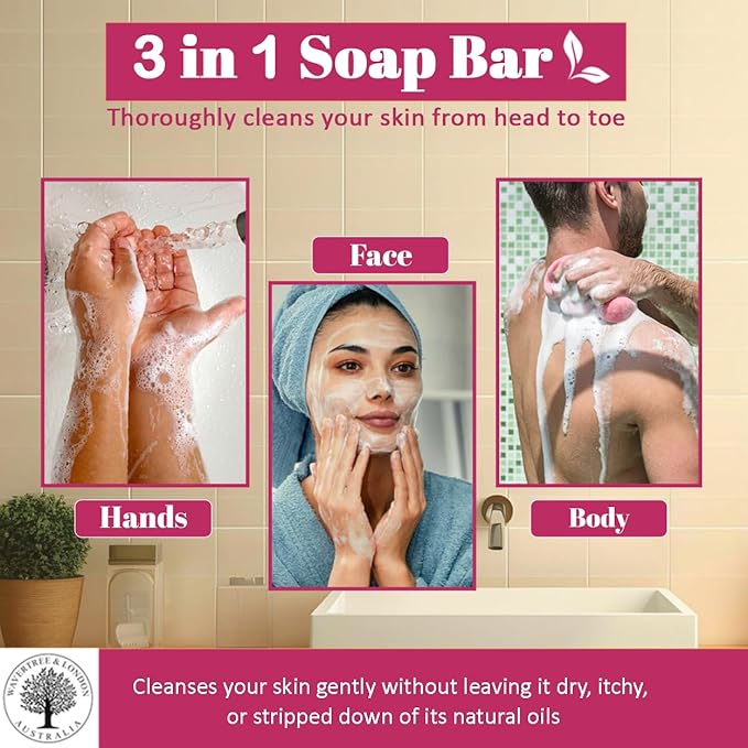 Wavertree & London Pink Peony Scented Natural Soap (2 Bars), 7oz Moisturizing French Triple Milled Soap Bars enriched with shea butter - Pure Plant Based Bath & Body Bars for All Skin Types