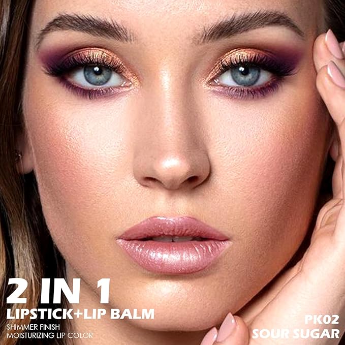 FOCALLURE Moisturizing Shiny Lipstick,Pearl Shimmery Finish,Hydrating Tinted Lip Balm with Creamy Texture,Long Lasting High Pigmented Lip Stain,Sour Sugar