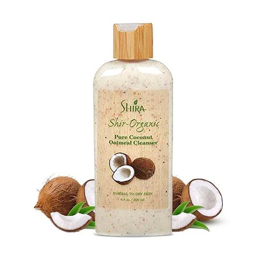 Shira Shir-Organic Pure Coconut Oatmeal Cleanser For Normal To Dry Skin Removes Dead Skin Cells And Provide Nourished Hydrated Soothing Skin.(200ml)