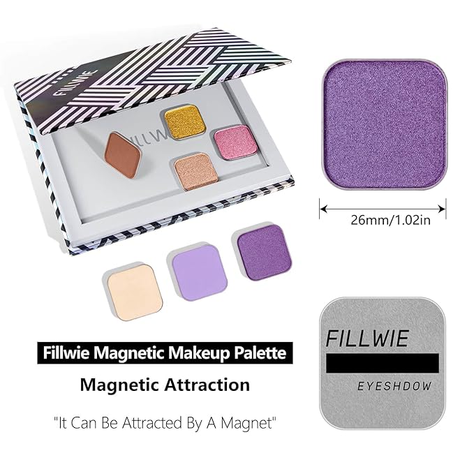 Single Purple Eyeshadow Matte Shimmer Finish Soft Texture High Pigment Long Lasting Magnetic Refill for DIY Eyeshadow Palette (Amethyst)