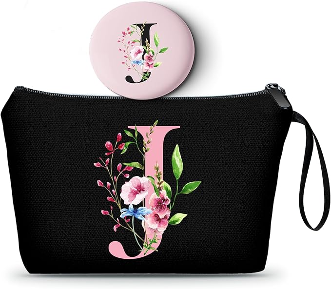 Birthday Friendship Womens Bridesmaid Proposal Coolest Gifts for Sister Teacher Coworkers Bride Personalized Travel Makeup Cosmetic Bag with Mirror Valentines Mothers Day Christmas Graduation J